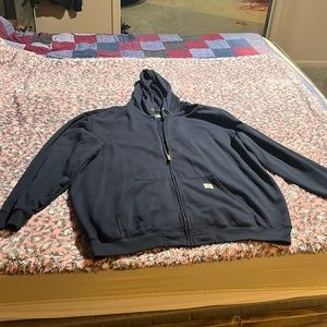 Carhartt full zip loose fit hoodie dark blue color. Like new
